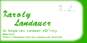 karoly landauer business card